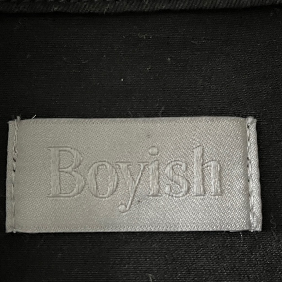 NWOT BOYISH Raw Edge Crop Denim Jacket, Sz LG, Black, Hipster, Fashionable - Picture 3 of 12